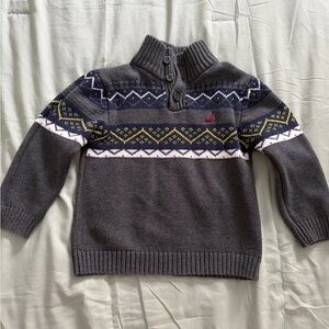 Nautica Gray Sweater with Yellow and Blue Accents Kids 4T